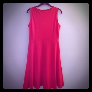 NY&Co Red Cotton Fit & Flare Dress w/ Pockets